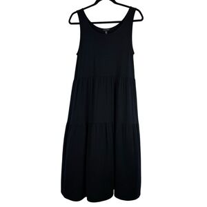 Eileen Fisher Tiered Tank Style Midi Dress Viscose Blend Size XS Stretch